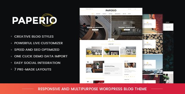 Paperio - Responsive and Multipurpose WordPress Blog Theme