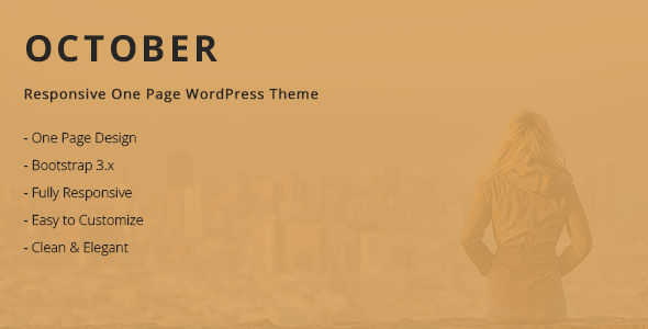 October - Responsive One Page WordPress Theme