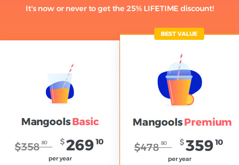 Get 25% discount on any Mangools' plans for lifetime