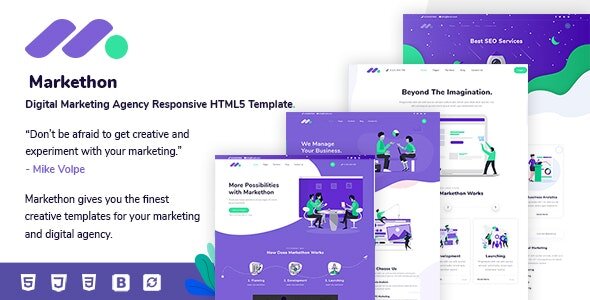 Markethon - Digital Marketing Agency Responsive HTML5 Template