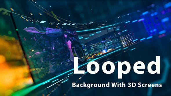 Looped Background With 3D Screens