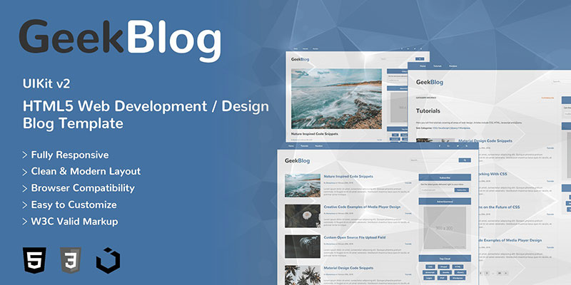 GeekBlog - Web Development/Design Blog HTML 5 Template