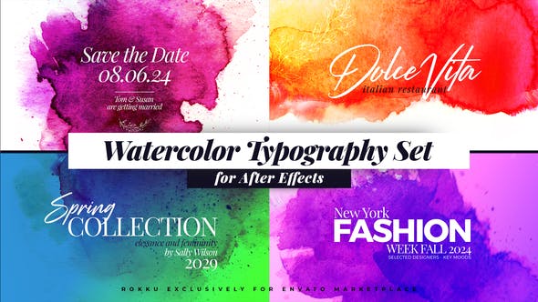 Watercolor Inks Typography