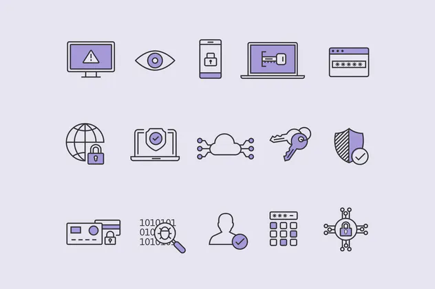 15 Cyber Security Icons