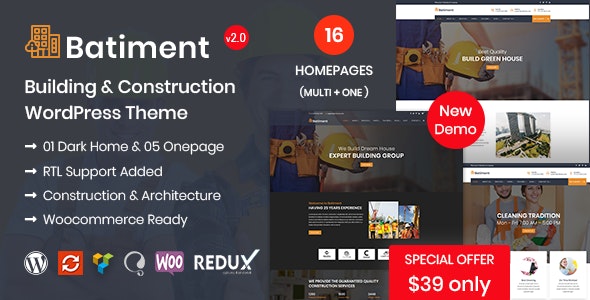 Batiment - Construction & Building WordPress Theme