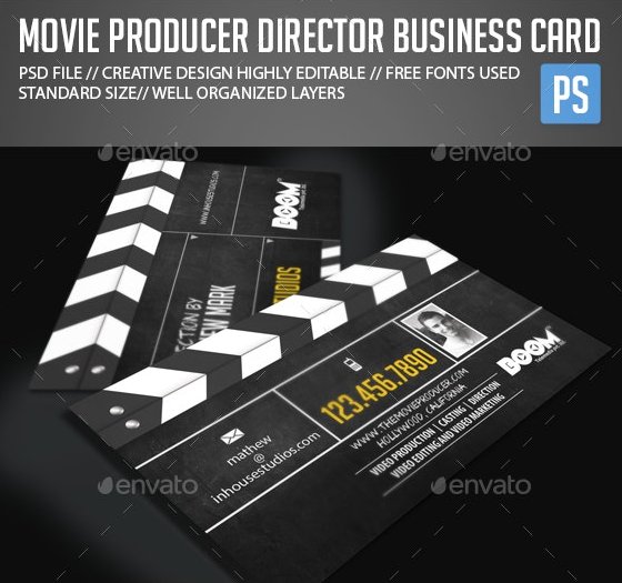Movie Producer Director Business Card