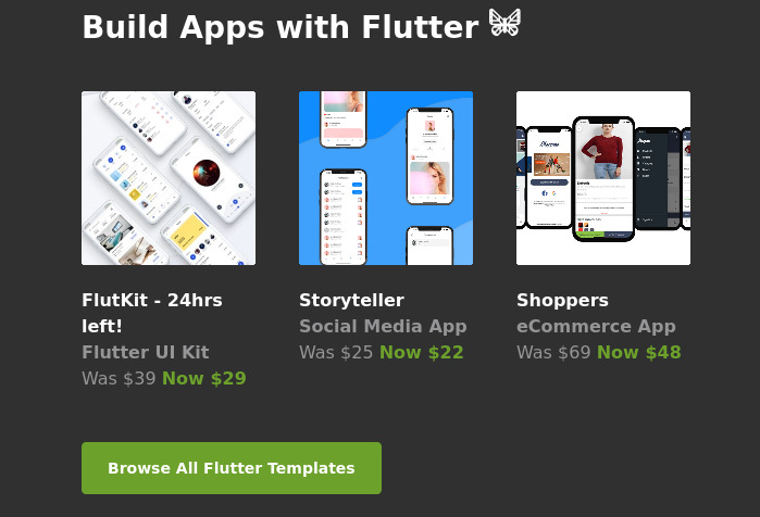 Collection of FREE Premium Resources For Your Business 29 Build Apps with Flutter 🦋 New Flutter Offers