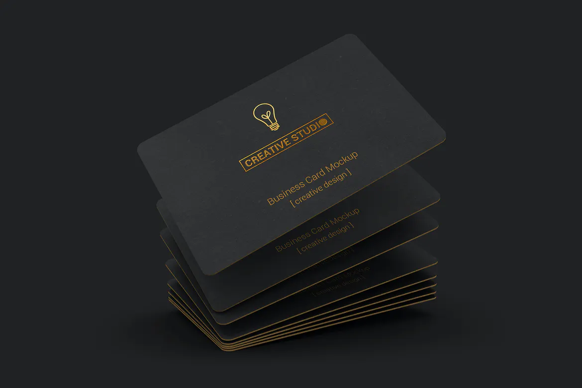 85x55 Black Business Card Mockups