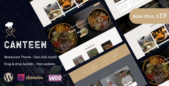 FREE Premium Website Resources - October 2020 25 Canteen - Restaurant WordPress Theme