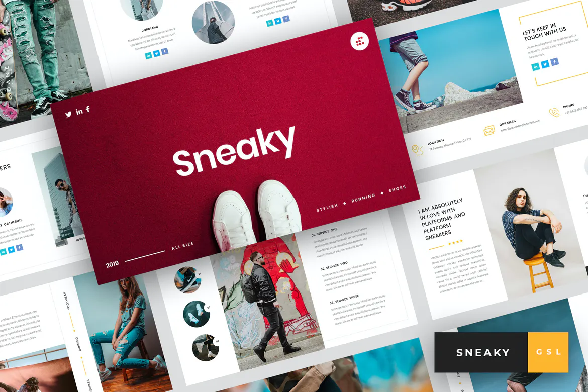 Sneaky - Sneakers Google Slides Template