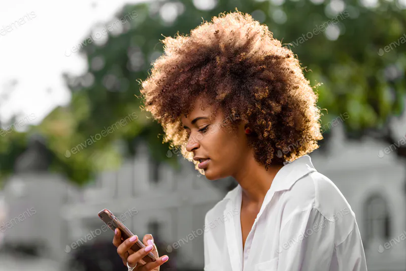 Outdoor portrait of a Young Black Women African American
