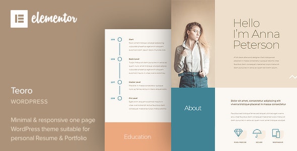 Teoro - CV Resume WordPress Theme