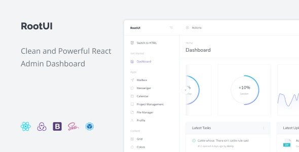RootUI - React Admin Dashboard with Redux and Bootstrap 4